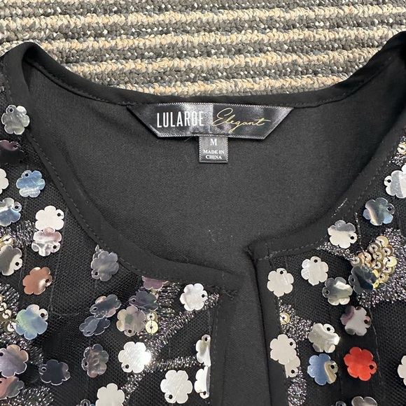 NWT LuLaRoe Elegant Stella Jacket Sparkle Holiday Sz M - Picture 5 of 5